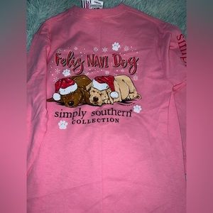 Simply southern T-shirt brand new feliz navi dog youth medium long sleeve
